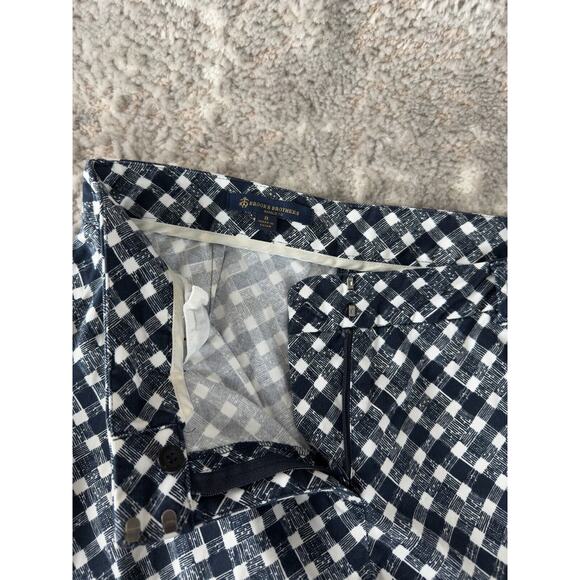Brooks Brothers Womens Size 8 Natalie Fit Checker Pants Black White Button Zip - Picture 8 of 12